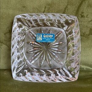 Vintage COLONY 24% Lead Crystal Hand Cut Ashtray MINT - Made in West Germany